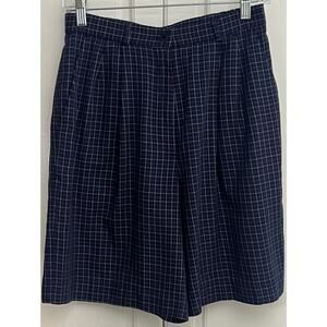 Vintage David Brooks Blue Plaid Shorts with Pleats Size 10